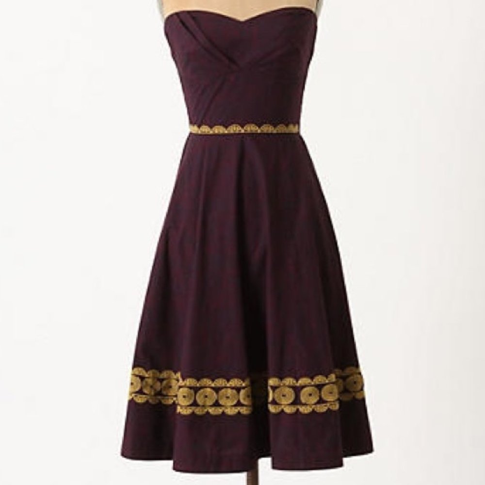 Anthro Girls of Savoy Aubergine Sky Dress 0